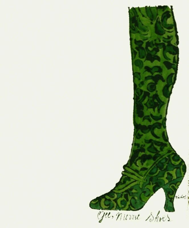Andy Warhol, ‘Gee, Merrie Shoes (Green)’, ca. 1956, Print, Hand-colored lithograph, Puccio Fine Art