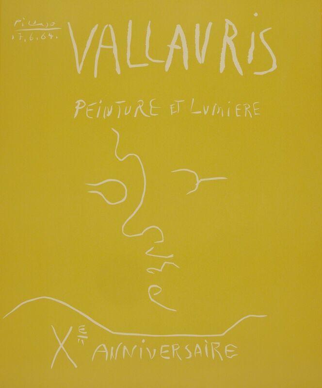 Pablo Picasso, ‘Vallauris. Peinture et Lumière. Xe Anniversaire (B. 1850; Ba. 1353)’, 1964, Print, Linoleum cut printed in yellow, Sotheby's