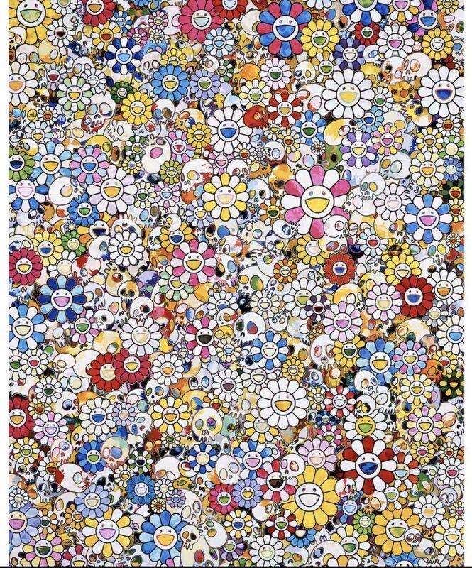 Takashi Murakami, ‘Skulls & Flowers Multicolor’, 2013, Print, Offset print with silver, 慈艺 Grace Collection Gallery