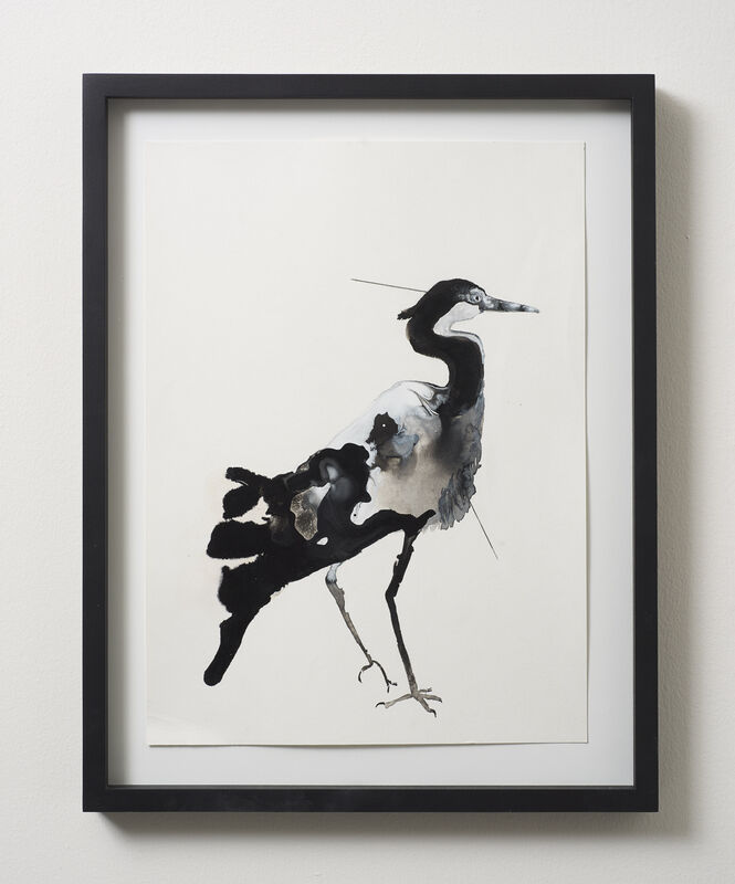 Tamar Roded, ‘Heron ’, 2020, Drawing, Collage or other Work on Paper, Acrylic on paper, Litvak Contemporary