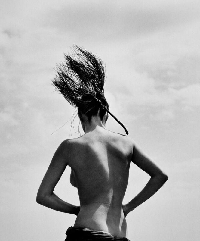 Herb Ritts, ‘Consuelo with Pine Branch, Paradise Cove’, 1984, Photography, Silver Gelatin Photograph, Fahey/Klein Gallery