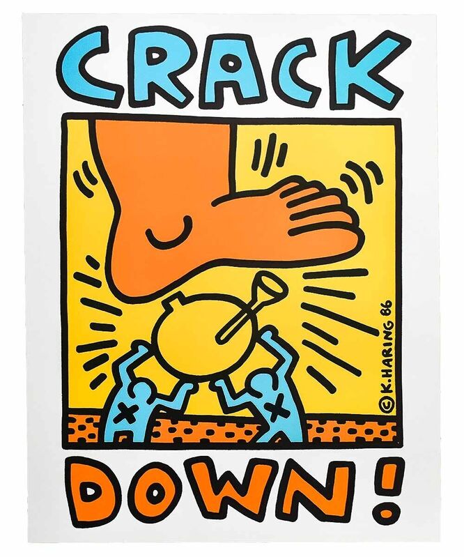Keith Haring, ‘CRACK DOWN POSTER’, 1986, Ephemera or Merchandise, Offset lithograph printed in colors., Silverback Gallery