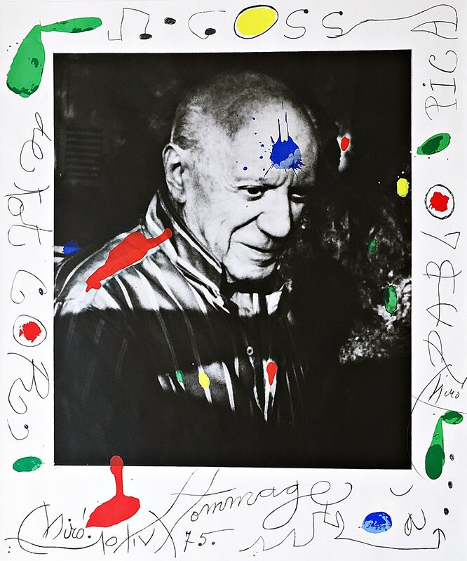 Joan Miró, ‘Hommage à Picasso (Homage to Picasso)’, 1975, Print, Silkscreen and Photograph on wove paper. Signed Twice: Hand Signed, numbered and dated, and also signed on the plate. Unframed., Alpha 137 Gallery