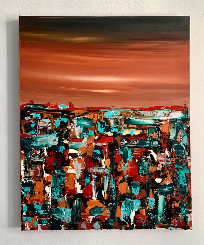 Lilly Lillà, ‘Deep orange’, 2020, Painting, Acrylic on canvas, SmART Coast Gallery