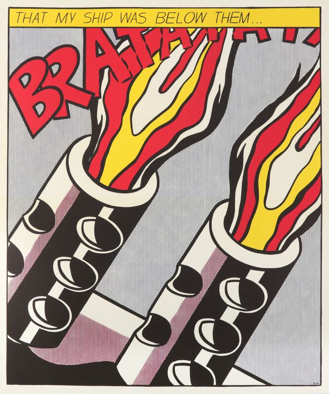 Roy Lichtenstein, ‘As I Opened Fire’, 1964, Painting, Triptych, Chiswick Auctions