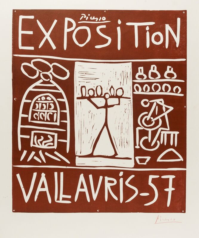 Pablo Picasso, ‘Exposition Vallauris 57 (Bloch 1277)’, 1957, Print, Linocut printed in brown, on wove paper, Forum Auctions