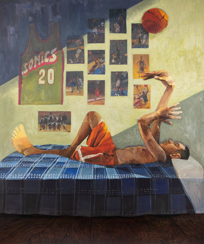 Mikey Yates, ‘Hoop Dreams’, 2022, Print, Archival Pigment Print with spot varnishes and screen-printed layers on Satin Somerset Tub Size 410gsm paper, Cactus Moon Studio