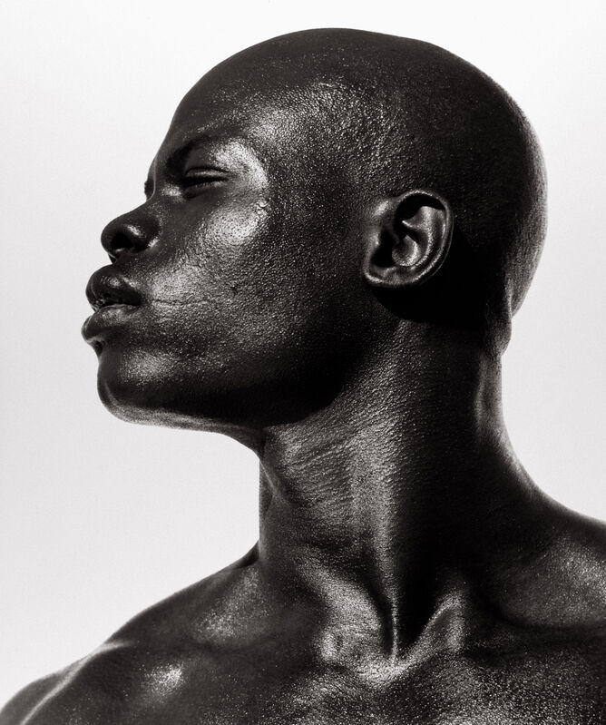 Herb Ritts, ‘Djimon Profile’, 1989, Photography, Vintage silver gelatin print, Los Angeles Center of Photography Benefit Auction