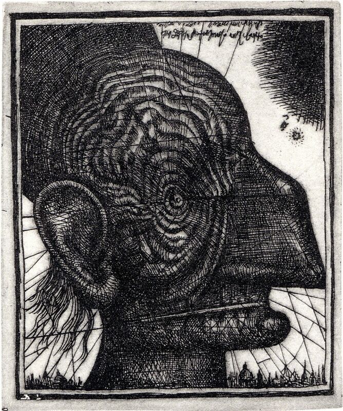 Brodsky & Utkin, ‘Untitled (Head No. 5)’, 1989-1990, Print, Etching on paper, Ronald Feldman Gallery
