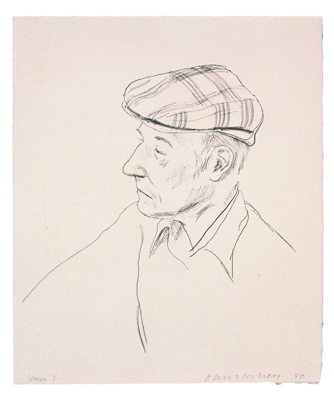 David Hockney, ‘William Burroughs’, 1981, Print, 1 color lithograph, Gemini G.E.L.