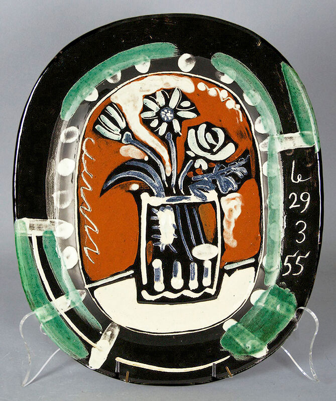 Pablo Picasso, ‘Bouquet (Bunch)’, 1955, Sculpture, White earthenware clay rectangular dish, Masterworks Fine Art