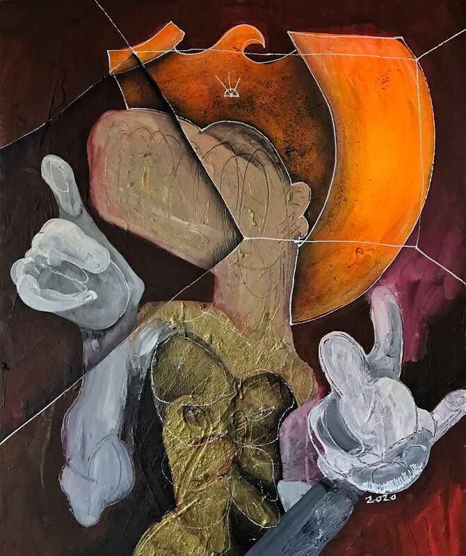 Elsoldelrac, ‘TwentyCum’, 2020, Painting, Acrylic and spray paint on cardboard, Sin Título Gallery