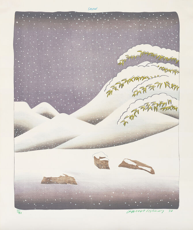 David Hockney, ‘Snow, from Weather Series’, 1973, Print, Lithograph and screenprint in colours, on Arjomari paper, with full margins., Phillips