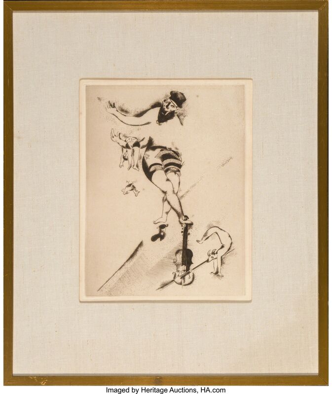 Marc Chagall, ‘L'acrobate au violin (Acrobat with violin)’, 1924, Print, Etching with drypoint, Heritage Auctions