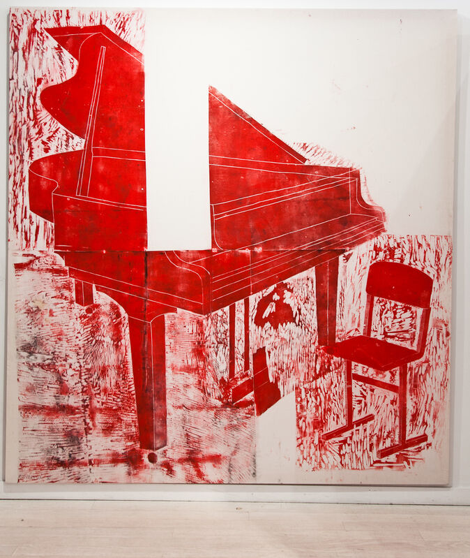 Katya Zvereva, ‘Grand Piano in Red’, 2017, Painting, Ink painting with woodcut print on canvas, stretched, The Untitled Space