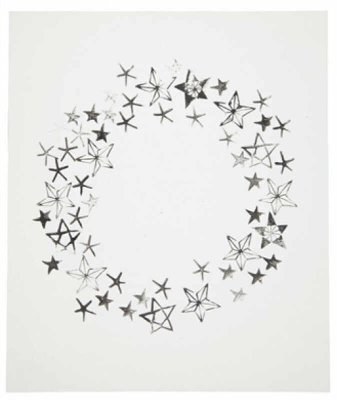 Andy Warhol, ‘Wreath and Stars’, 1954, Drawing, Collage or other Work on Paper, Ink on paper, Dean Borghi Fine Art