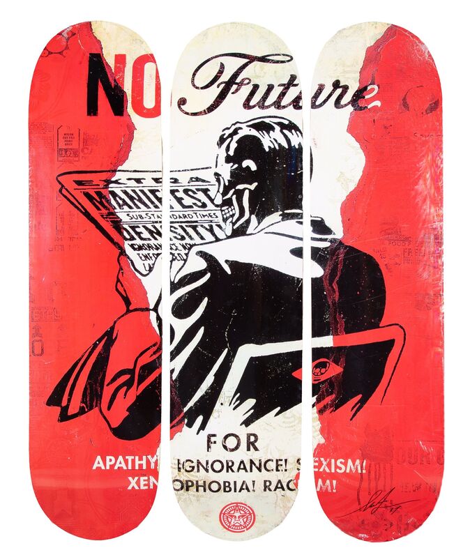 Shepard Fairey, ‘No Future’, 2017, Print, Offset lithograph in colors on skate deck, Heritage Auctions