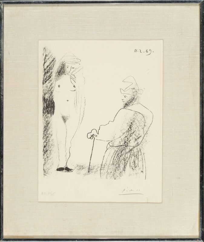 Pablo Picasso, ‘Femme Nue et Homme à la Canne, from Picasso-dessins 27.3.66 to 15.3.68’, 1969, Print, Lithograph on wove paper, Heritage Auctions