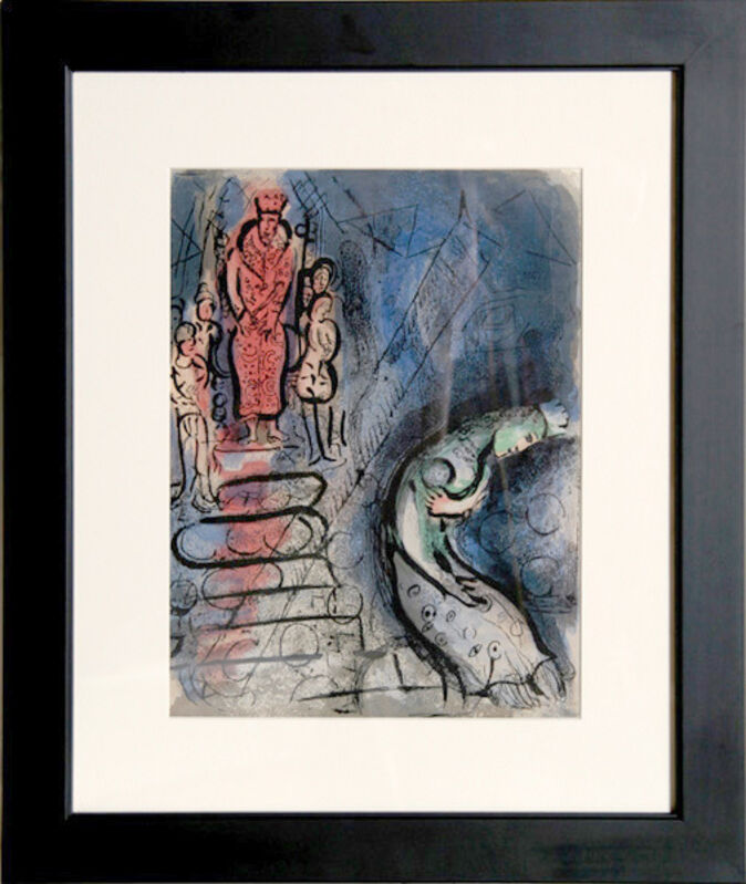 Marc Chagall, ‘Ahasuerus sends Vashti Away from "Drawings for the Bible"’, circa 1960, Print, Lithograph, RoGallery