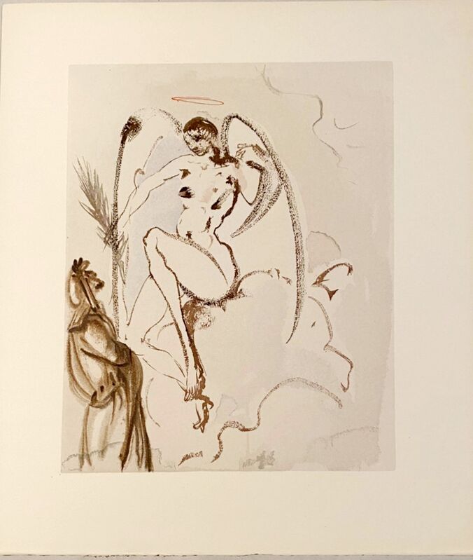 Salvador Dalí, ‘La Divine Comédie - Paradis 31 - L'Archange Gabriel’, 1963, Print, Original wood engraving on BFK Rives paper, Samhart Gallery