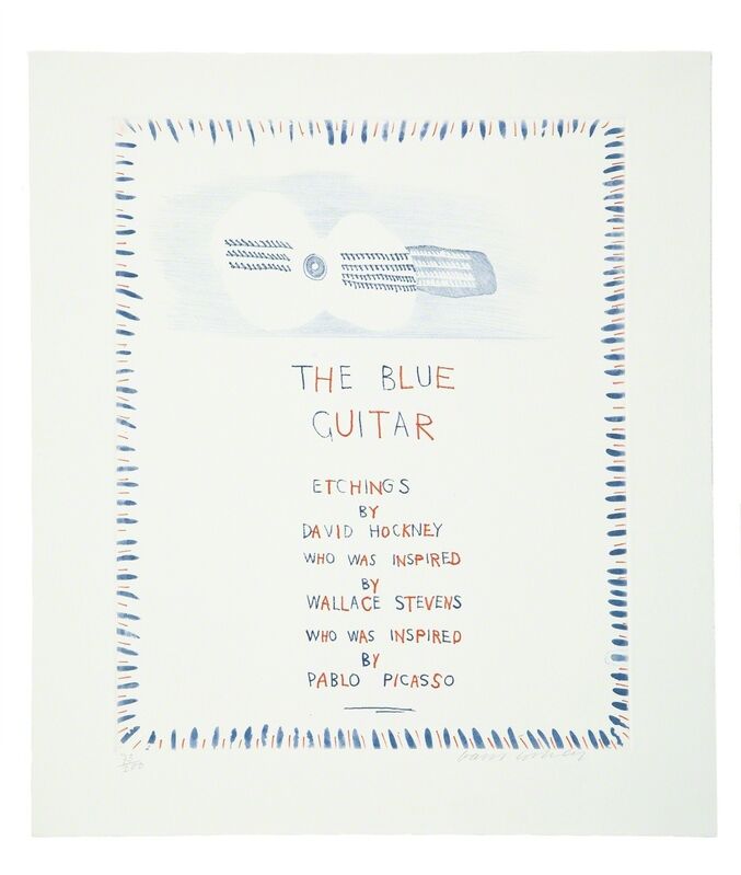 David Hockney, ‘The Blue Guitar (M.C.A. Tokyo 178)’, 1976-77, Print, Etching with aquatint printed in colour on wove paper, Forum Auctions