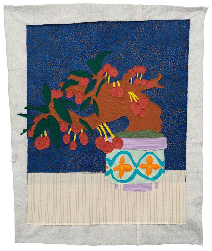 Michael C. Thorpe, ‘crabtree apple tree’, 2021, Textile Arts, Quilting cotton, batik fabric, thread, LaiSun Keane