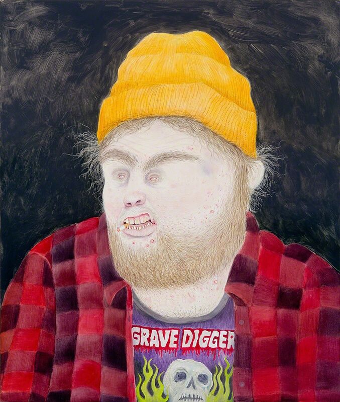 Rebecca Morgan, ‘Hunter or Hipster, Male’, 2012, Painting, Graphite and oil on panel, Asya Geisberg Gallery