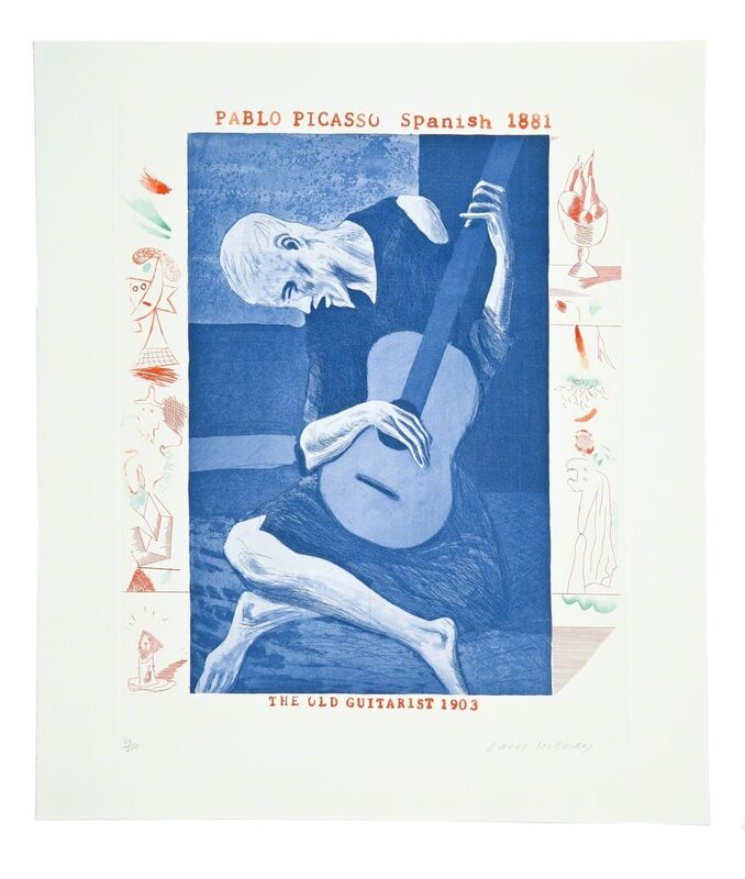 David Hockney, ‘The Old Guitarist (Tokyo 179)’, 1976-77, Print, Etching with aquatint printed in colours on wove paper, Forum Auctions