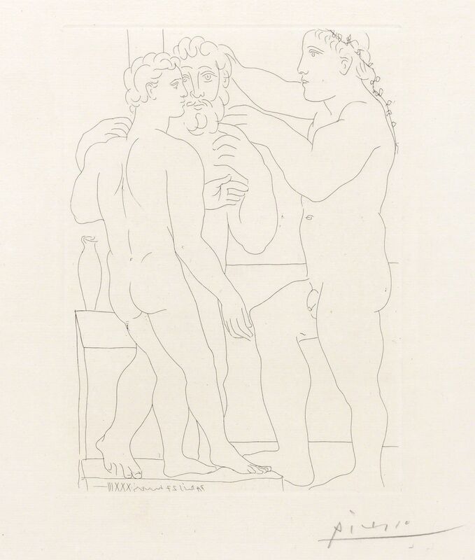 Pablo Picasso, ‘DEUX HOMMES SCULPTÉS (B. 161)’, 1933, Print, Etching, Doyle