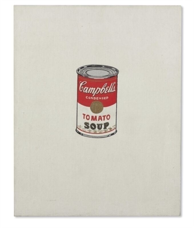 Andy Warhol, ‘Small Campbell's Soup Can (Tomato) [Ferus Type]’, Casein, metallic paint and graphite on canvas, Christie's