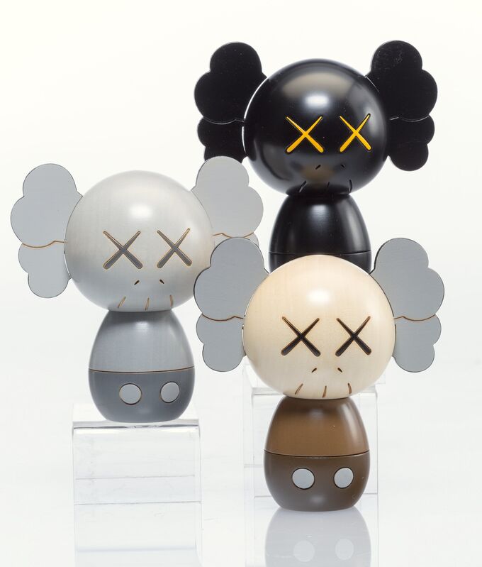 KAWS, ‘Kokeshi Doll, from Holiday Series, set of three’, 2019, Sculpture, Painted wood, Heritage Auctions