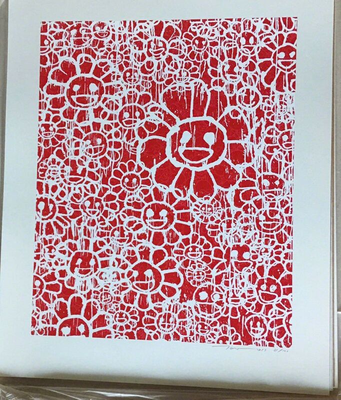 Takashi Murakami, ‘Madsaki Flowers C Red’, 2017, Print, Silkscreen, Dope! Gallery