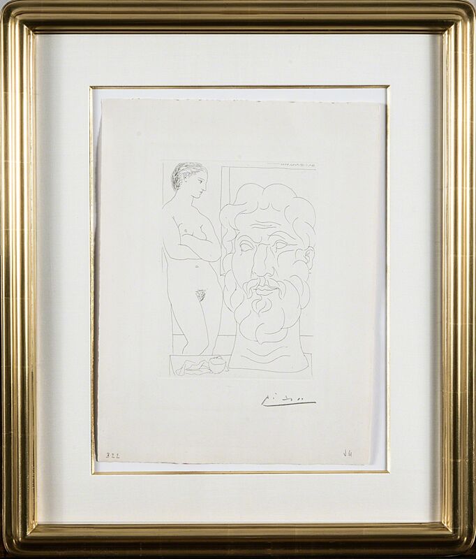 Pablo Picasso, ‘Modele et Grande Tête Sculptée ’, 1933, Print, Etching on Paper, Odon Wagner Gallery