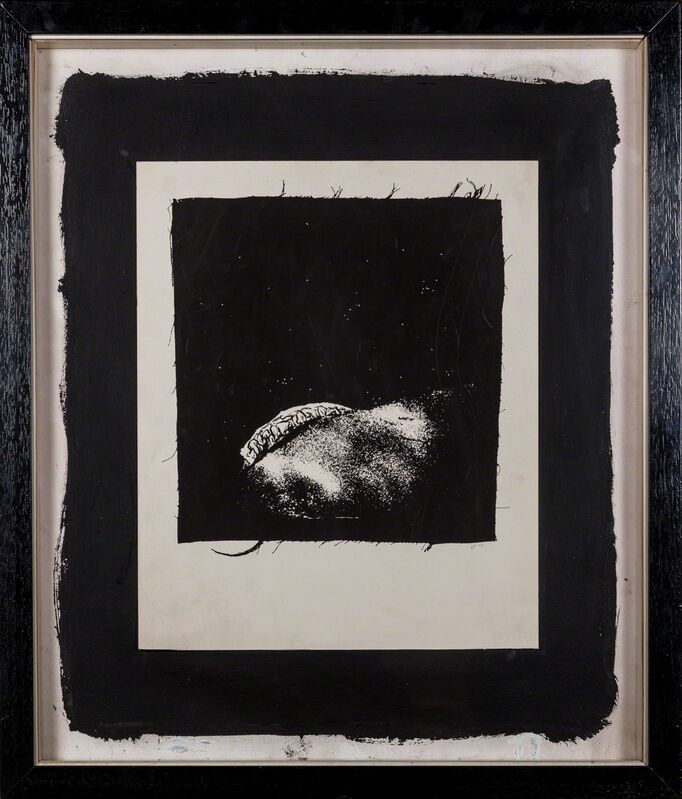 Maria Lai, ‘Composition’, 1979, Painting, Black tempera and silk-screen print, Finarte
