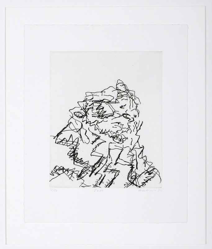 Frank Auerbach, ‘J.Y.M.’, 1989, Print, Etching, Marlborough London