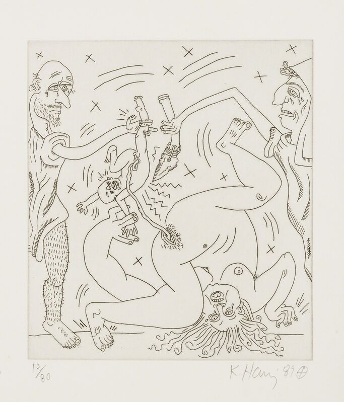 Keith Haring, ‘Untitled (from The Valley Suite (see Littmann p.136-141)’, 1989, Print, Etching, Forum Auctions