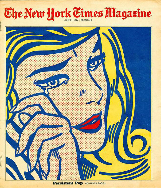 Roy Lichtenstein, ‘Roy Lichtenstein New York Times Magazine 1974, "Persistent Pop" (After Roy Lichtenstein)’, 1974, Ephemera or Merchandise, Off-set lithograph, Lot 180 Gallery