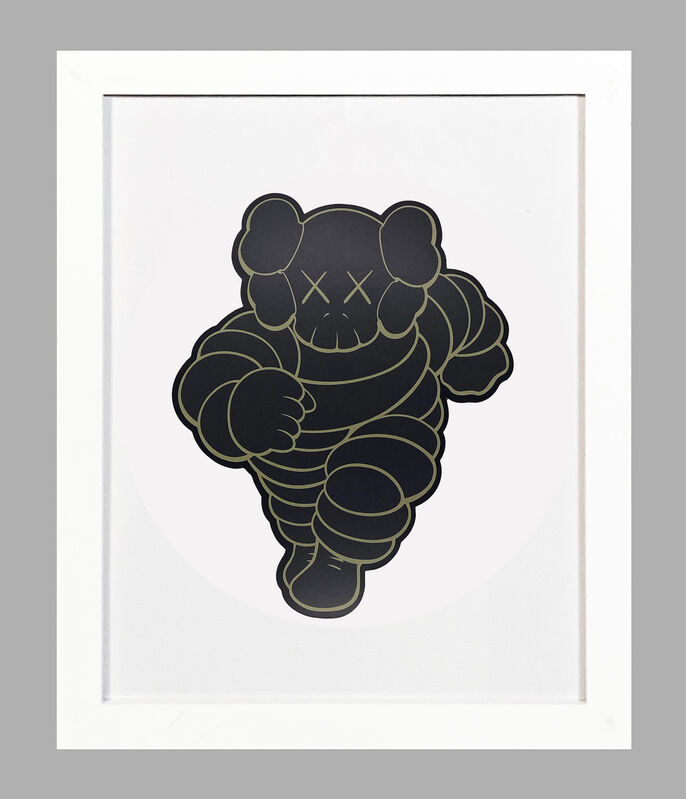 KAWS, ‘'Chum: Imaginary Friends' (framed invite)’, 2012, Ephemera or Merchandise, Offset lithograph print on black cardstock. Float-framed in white hardwood frame molding., Signari Gallery