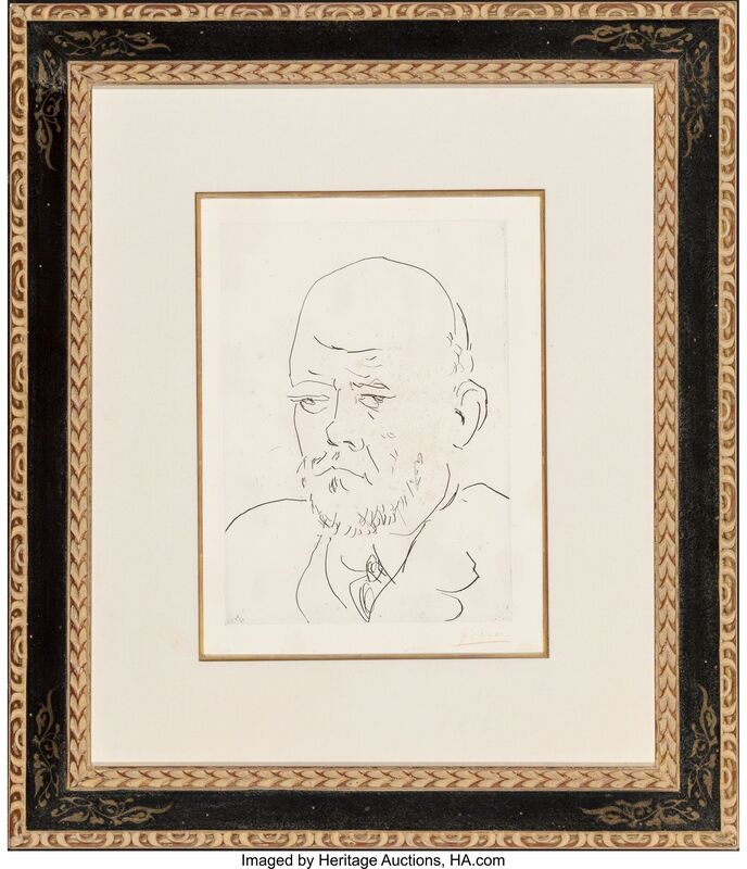 Pablo Picasso, ‘Portrait de Vollard III, from La Suite Vollard’, 1937, Print, Etching on Montval laid paper, Heritage Auctions