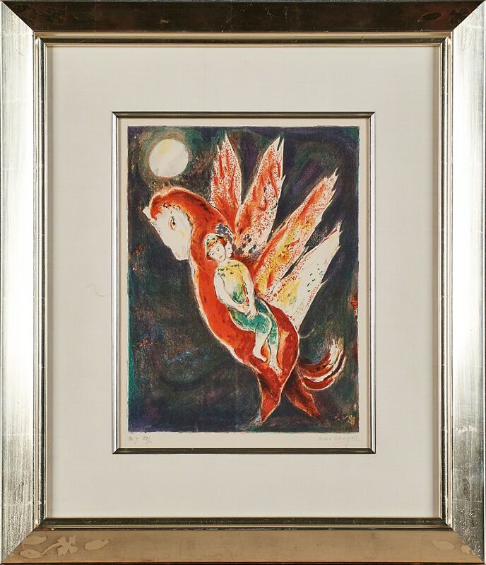 Marc Chagall, ‘Then the old woman mounted the Ifrit's back, pl. 7 from Four Tales from the Arabian Nights’, 1948, Print, Lithograph in colors (framed), Rago/Wright/LAMA
