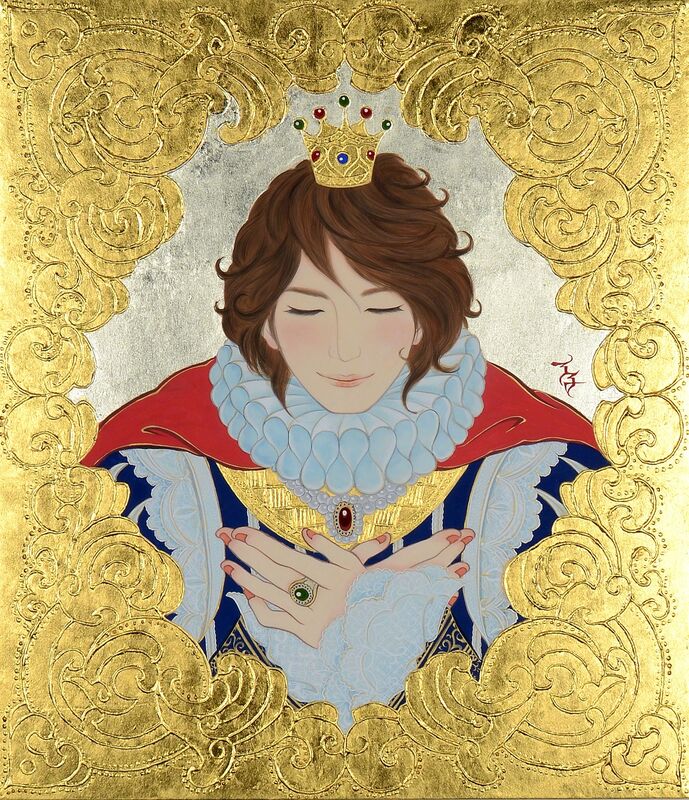 Ryoko Kimura, ‘Sleeping Beauty Icon of the Prince’, 2018, Painting, Ink, mineral pigments, gold on Japanese paper, gold leaf, Micheko Galerie