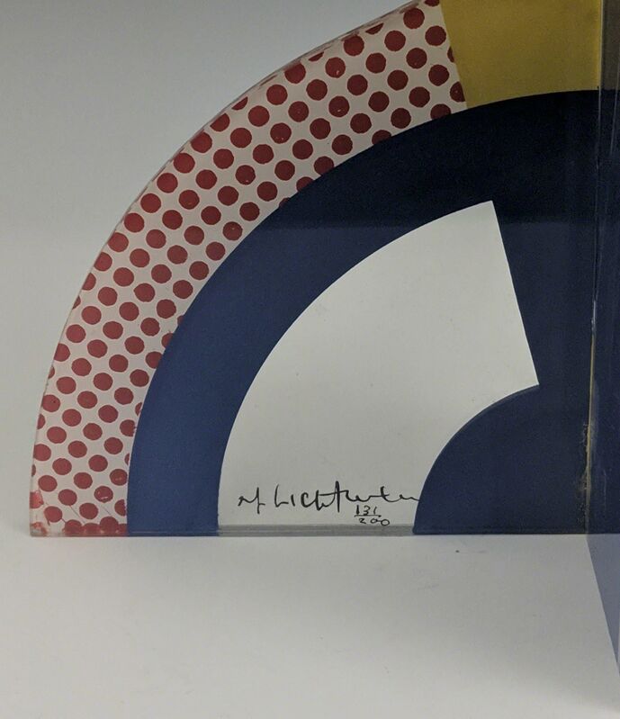 Roy Lichtenstein, ‘Modern Sculpture with Apertures (Damaged)’, 1967, Sculpture, Screenprinted enamel on interlocking plexiglas forms (several cracks) with mirrored silver mylar, Capsule Gallery Auction