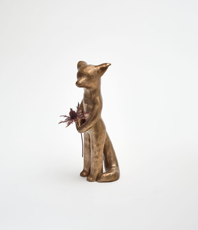 Clémentine de Chabaneix, ‘Fox with thistle’, 2020, Sculpture, Bronze, copper, Antonine Catzéflis