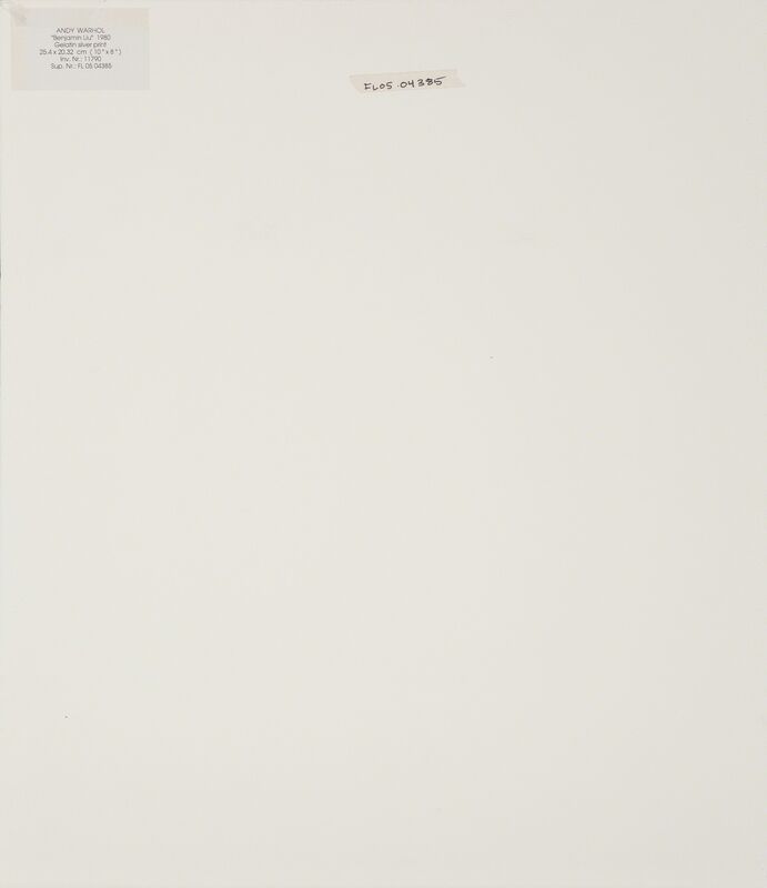 Andy Warhol, ‘Benjamin Liu’, 1980, Photography, Gelatin silver, Heritage Auctions