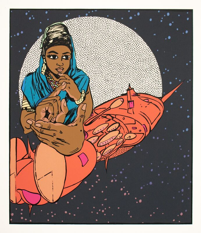 Chitra Ganesh, ‘Architects of the Future - The Fortuneteller’, 2014, Print, Woodblock and Screenprint, Durham Press, Inc.