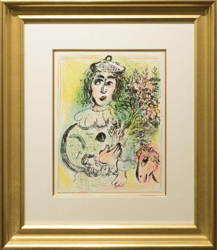 Marc Chagall, ‘The Clown with Flowers’, 1963, Print, Lithograph printed in colors on wove paper., Galerie d'Orsay