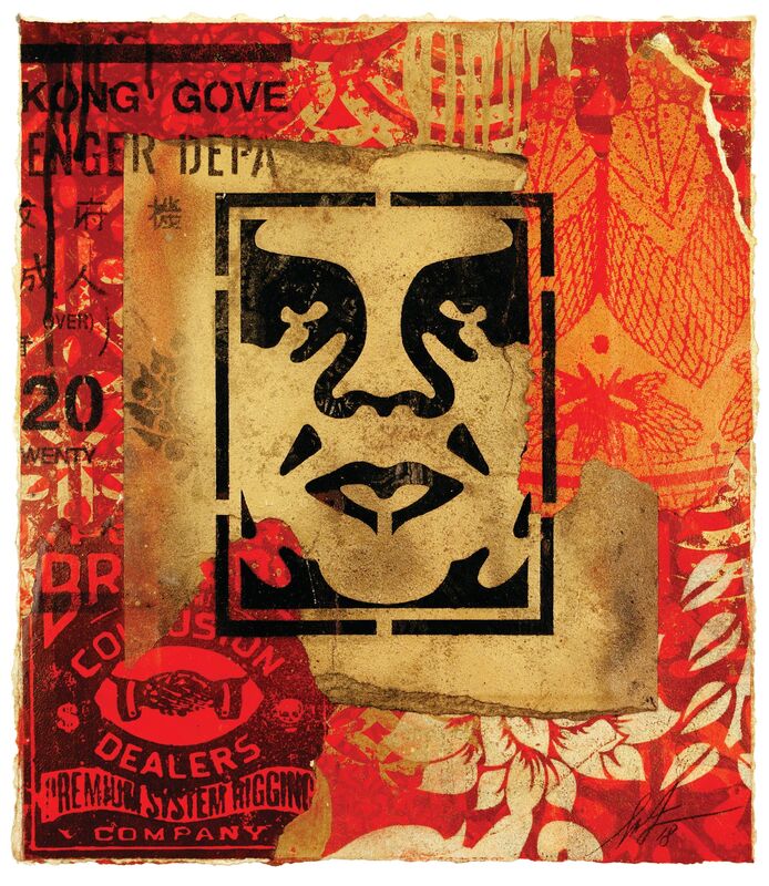 Shepard Fairey, ‘Icon Stencil’, 2018, Mixed Media, Collage on paper, Galerie Ernst Hilger 