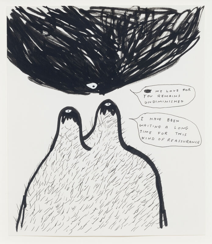 David Shrigley, ‘My love for you remains’, 1998, Drawing, Collage or other Work on Paper, Ink on paper, Mireille Mosler Ltd.