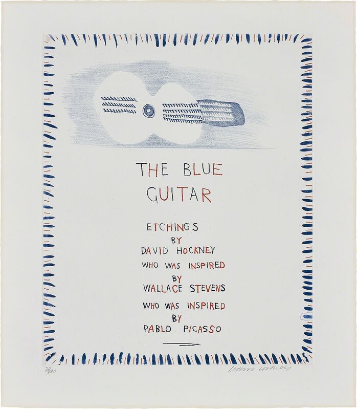 David Hockney, ‘The Blue Guitar, from The Blue Guitar’, 1977, Print, Etching and aquatint in colours, on Inveresk mould-made paper, with full margins., Phillips