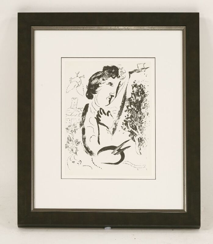 Marc Chagall, ‘Le Couple Devant L’Arbre Devant Le Tableau’, 1960, Print, Two lithographs, Sworders